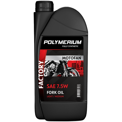 Масло вилочное POLYMERIUM MOTOFAN FORK OIL FACTORY MEDIUM 7.5W 1L pitbikemarket.ru