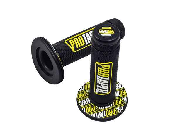 Ручки руля резиновые питбайк (пара) черные/желтые  PRO-TAPER pitbikemarket.ru