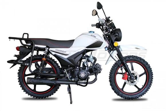 Мопед ROCKOT ALPHA OFFROAD M-11 LUX+ (LED) (белый глянцевый) pitbikemarket.ru